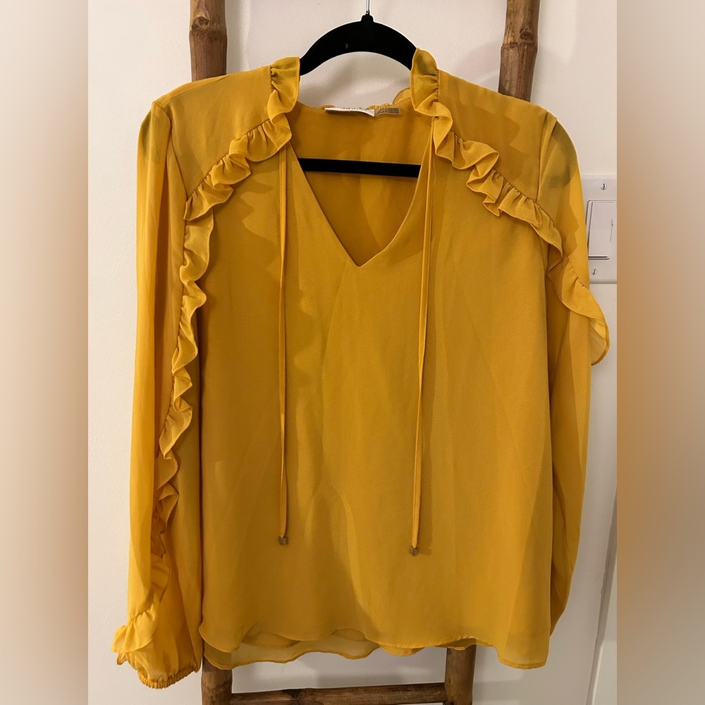 Yellow ruffle Blouse
